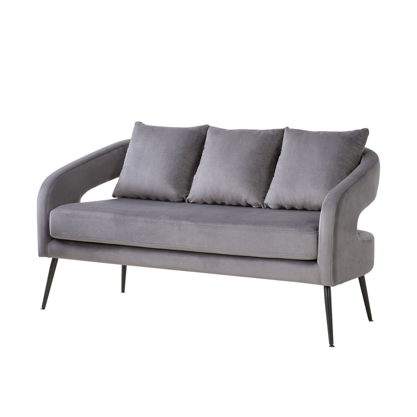 Open Back Loveseat Settee With 3 Pillows Home Essentials
