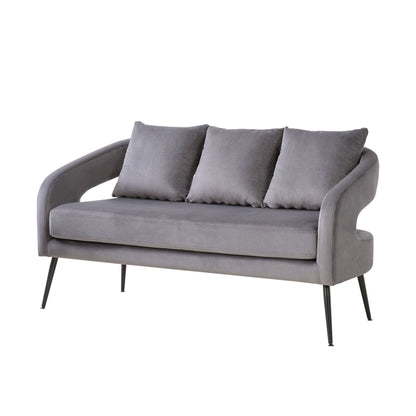 Open Back Loveseat Settee With 3 Pillows Home Essentials