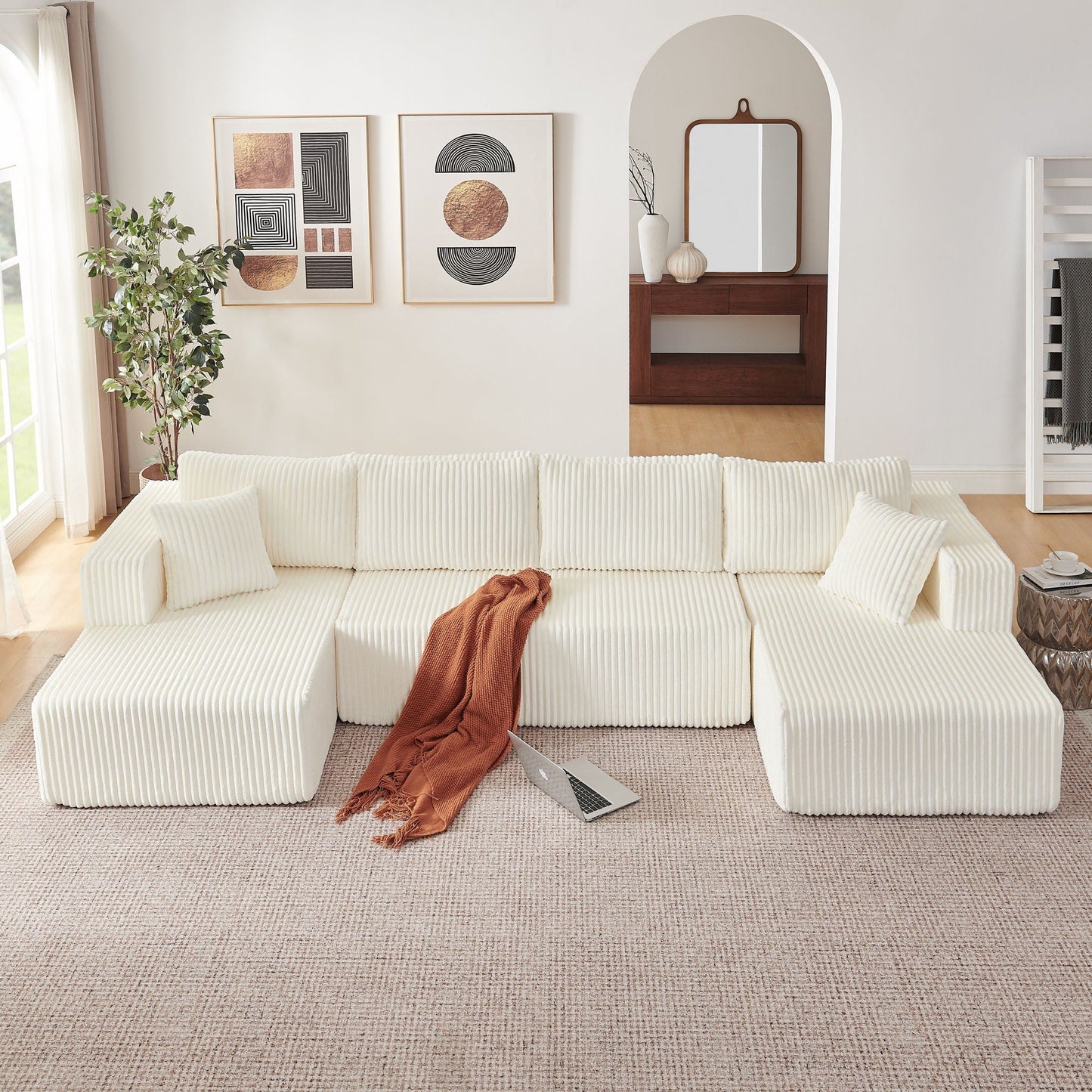 U - Shaped Modular Sectional Sofa For Living Room Home Essentials