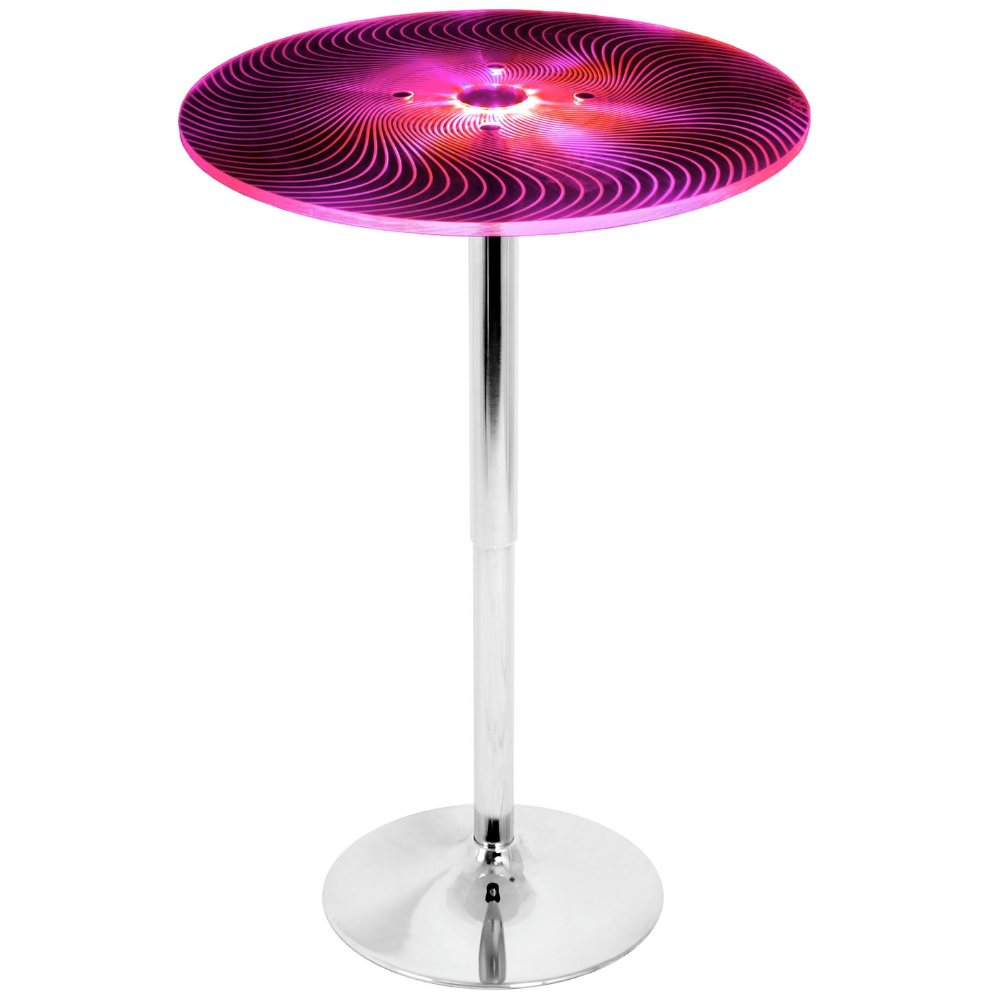 Spyra - Contemporary Light Up Adjustable Bar Table - Multi Lumi Source