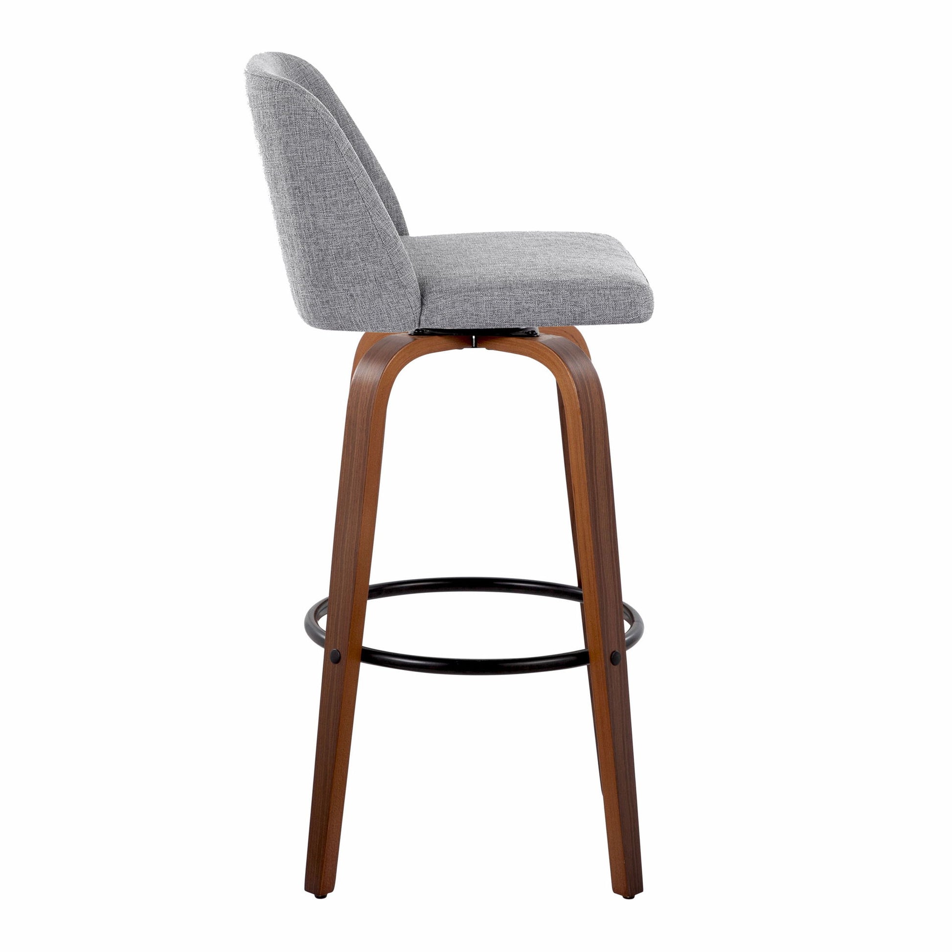 Toriano - Mid Century Modern Fixed Height Barstool Swivel And Round Footrest (Set of 2) Lumi Source