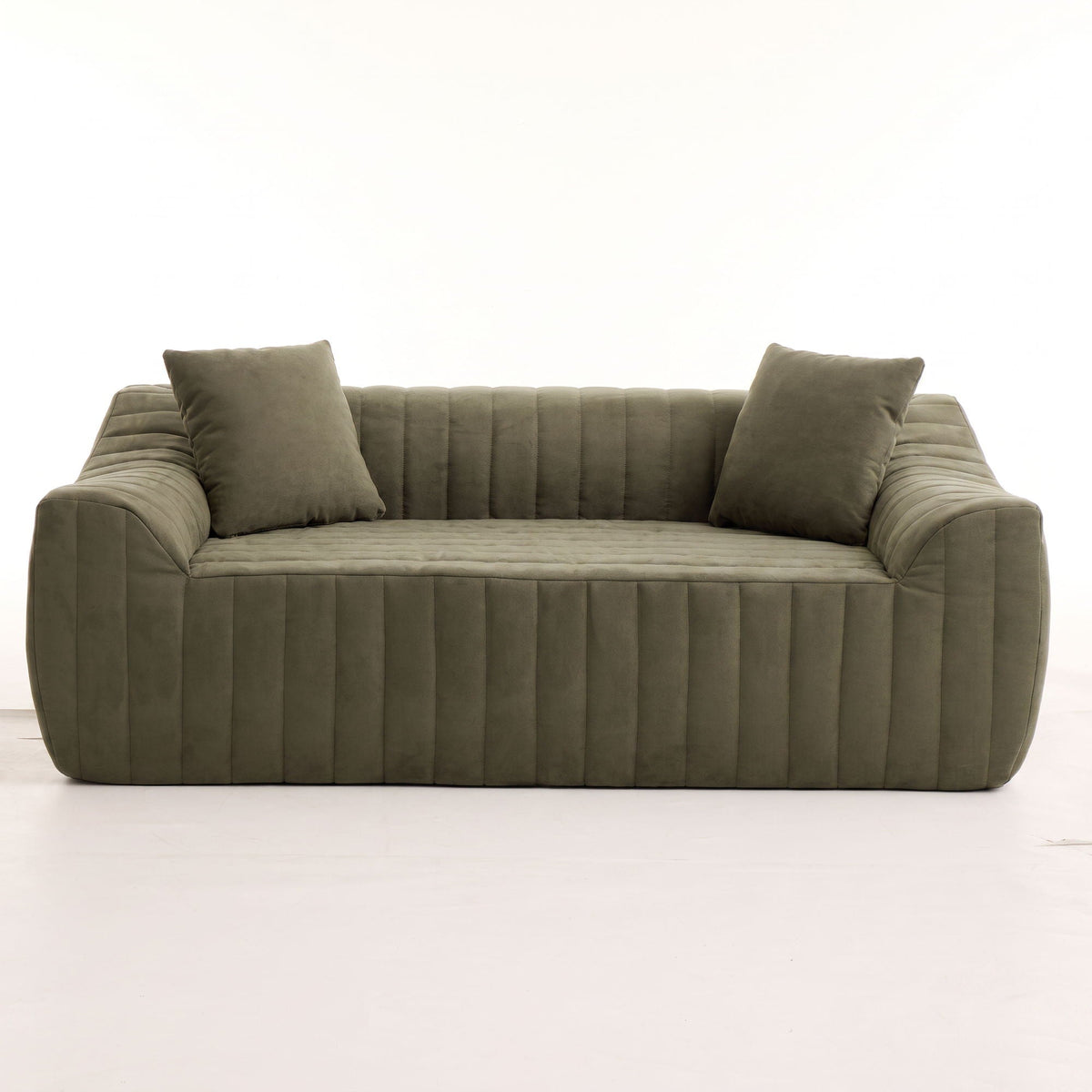 Oversized 2 Seater Loveseat With 2 Decor Throw Pillows, Deep Seat Sofa For Living Rooms Hearth and Haven
