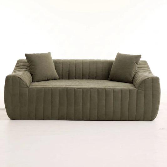 Oversized 2 Seater Loveseat With 2 Decor Throw Pillows, Deep Seat Sofa For Living Rooms Hearth and Haven