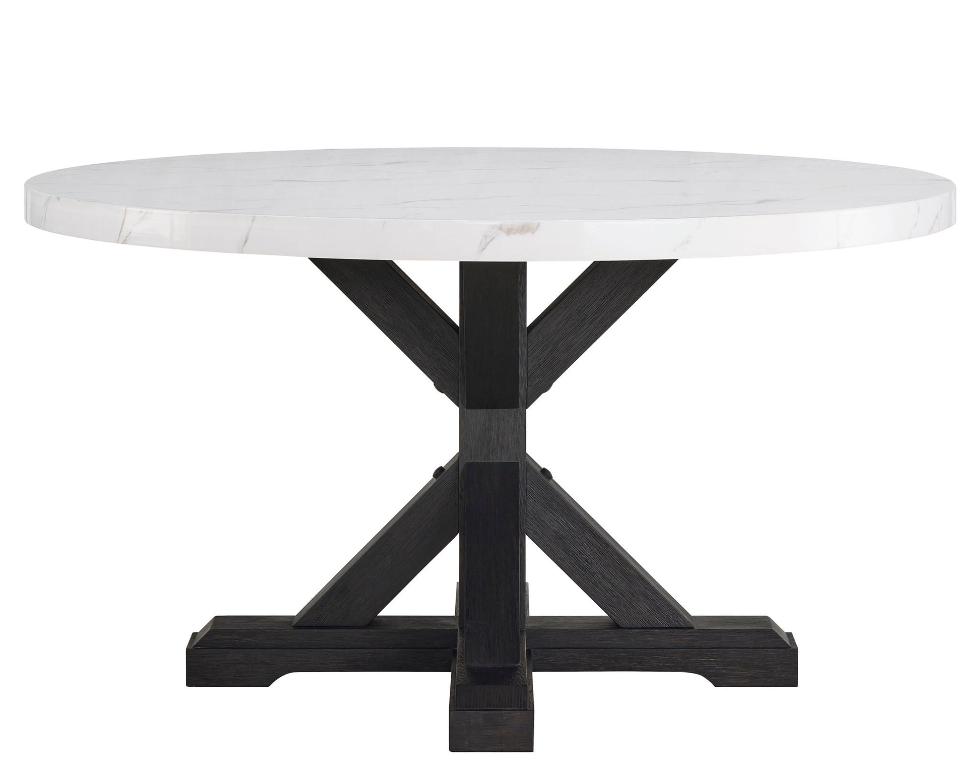 Vance - Faux Marble Dining Table - White & Charcoal Crown Mark