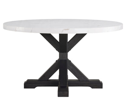 Vance - Faux Marble Dining Table - White & Charcoal Crown Mark