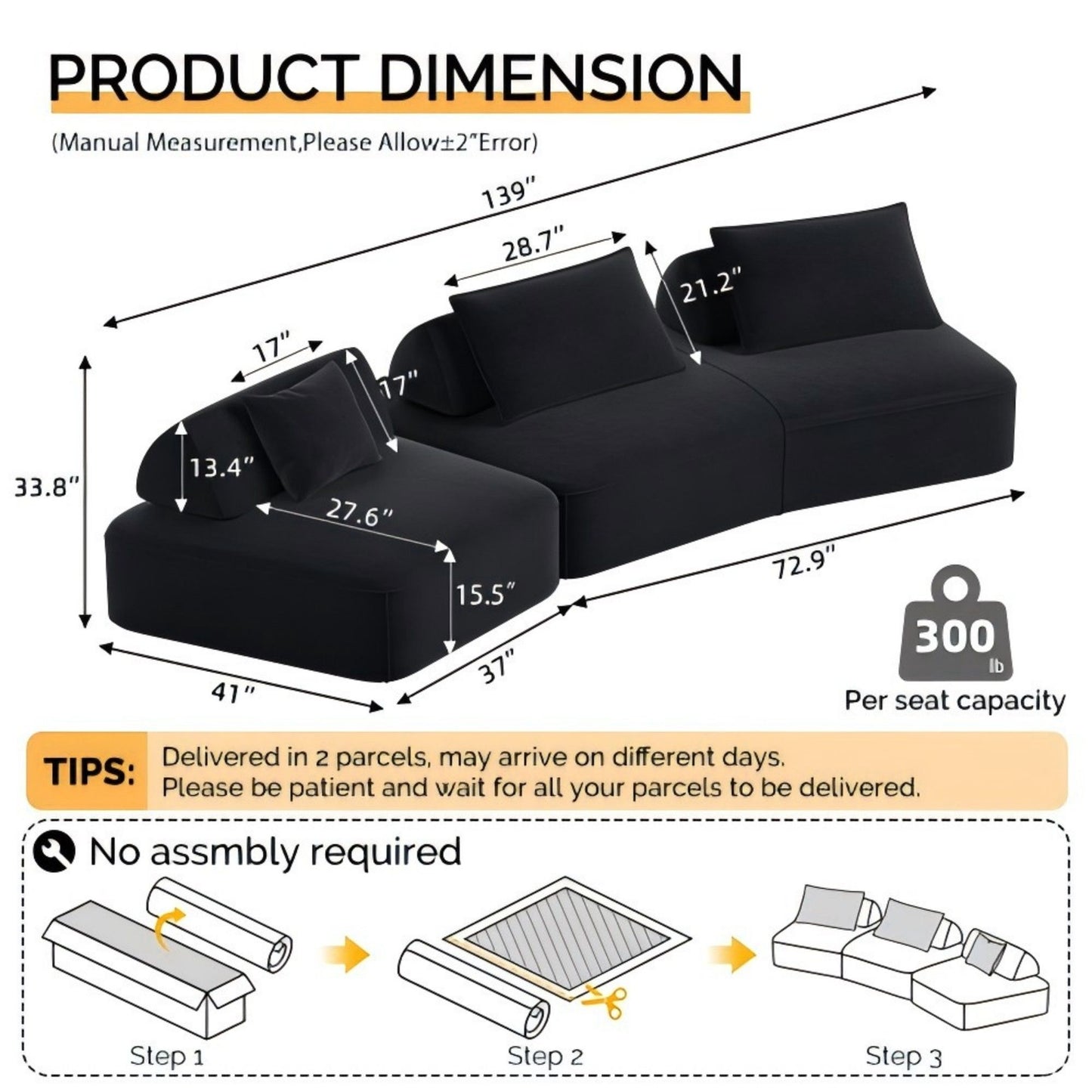 Modern Luxury Oversized Modular Sectional Sofa Set Home Essentials