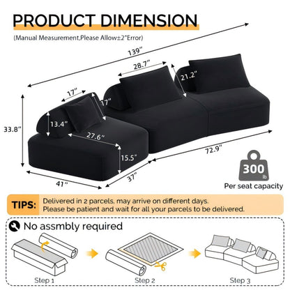 Modern Luxury Oversized Modular Sectional Sofa Set Home Essentials