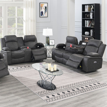 Power Motion Living Room Set With USB Port, Adjustable Headrest, Cup Holder Home Essentials