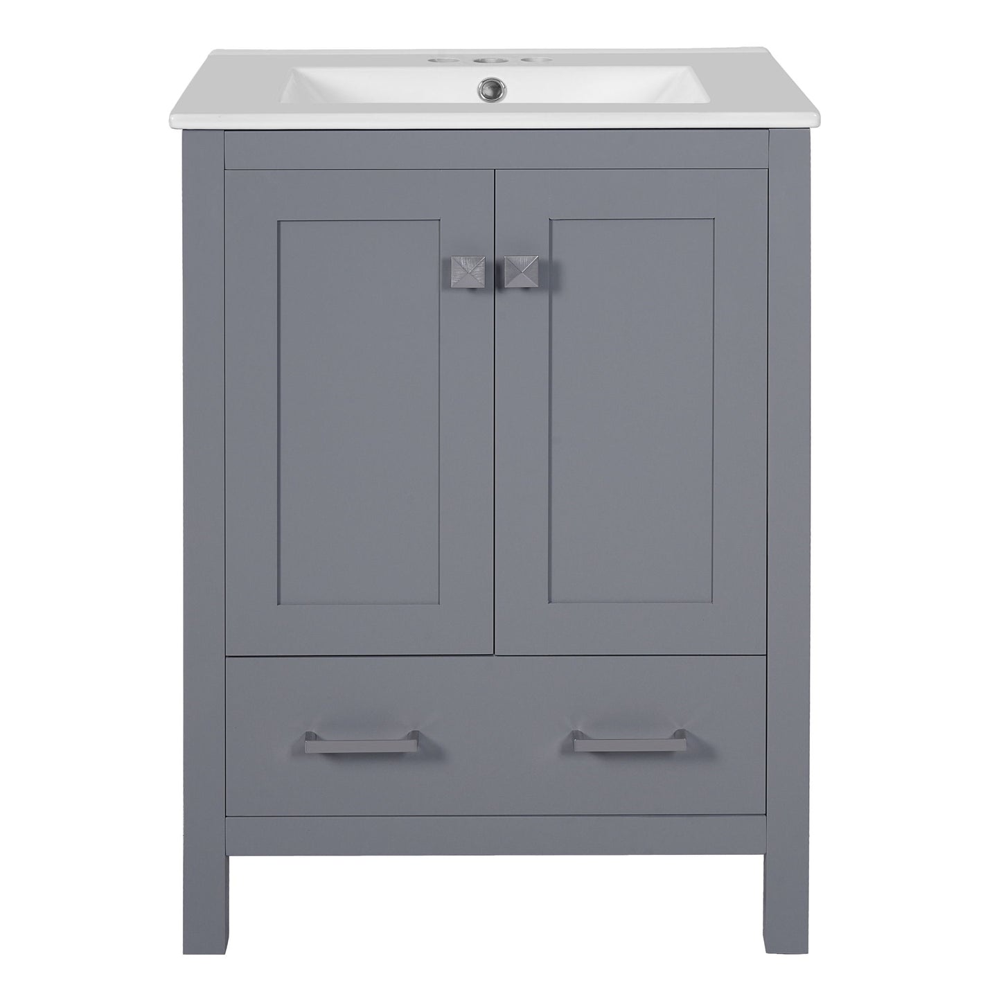 Bathroom Vanity With Integrated Undermount Ceramic Sink, 2 Doors And 1 Drawer, Soft Close Hinges Hearth and Haven