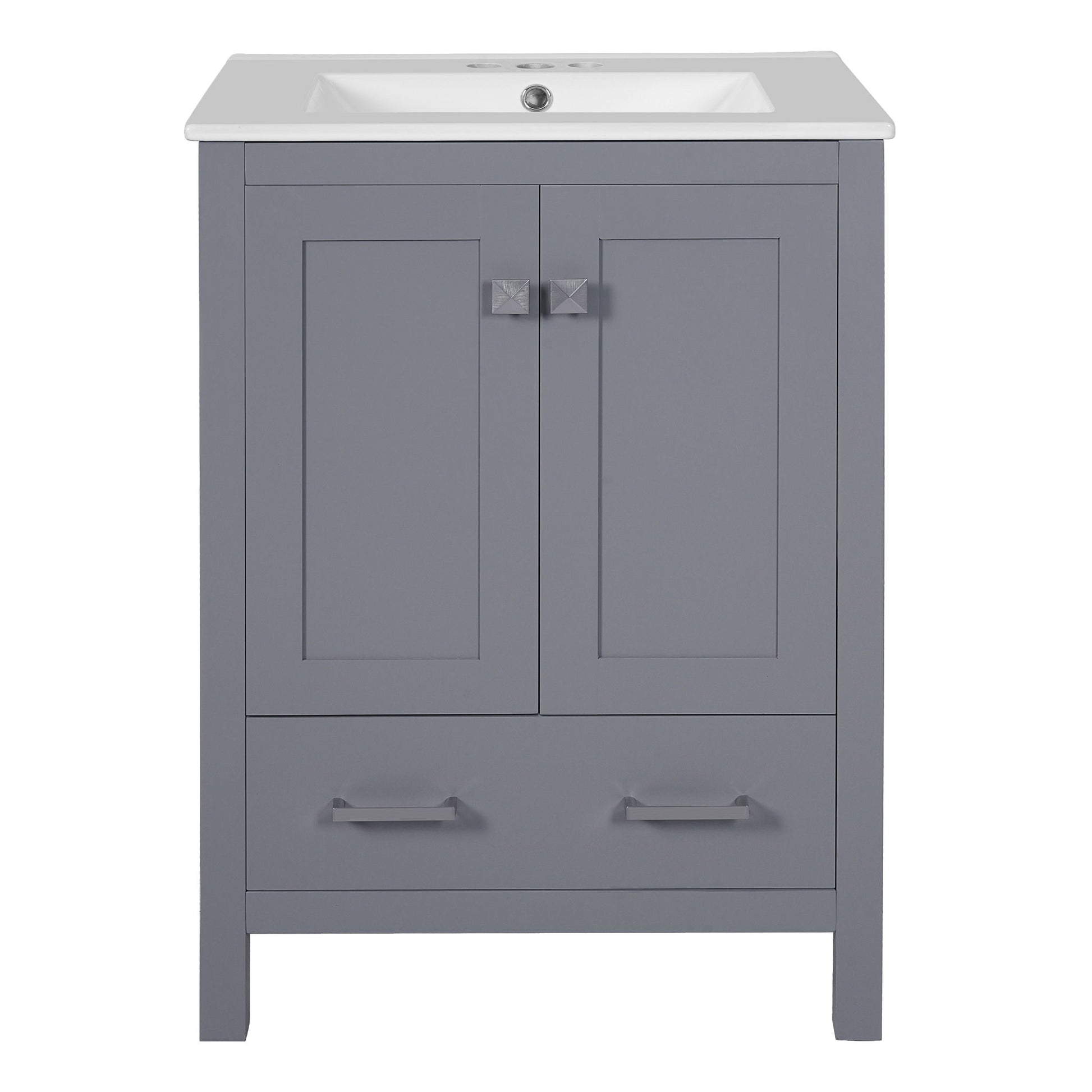 Bathroom Vanity With Integrated Undermount Ceramic Sink, 2 Doors And 1 Drawer, Soft Close Hinges Hearth and Haven