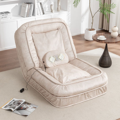 Upholstered Human Dog Bed And Pets, Bean Bag Floor Sofa With Massage Pillow, 5 Adjustable Positions & 2 Soft Pillows Home Essentials
