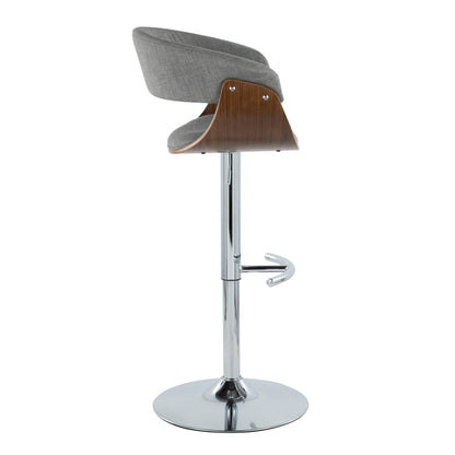 Vintage Mod - Mid Century Modern Adjustable Height Barstool With Swivel With Rounded T Footrest (Set of 2) Lumi Source