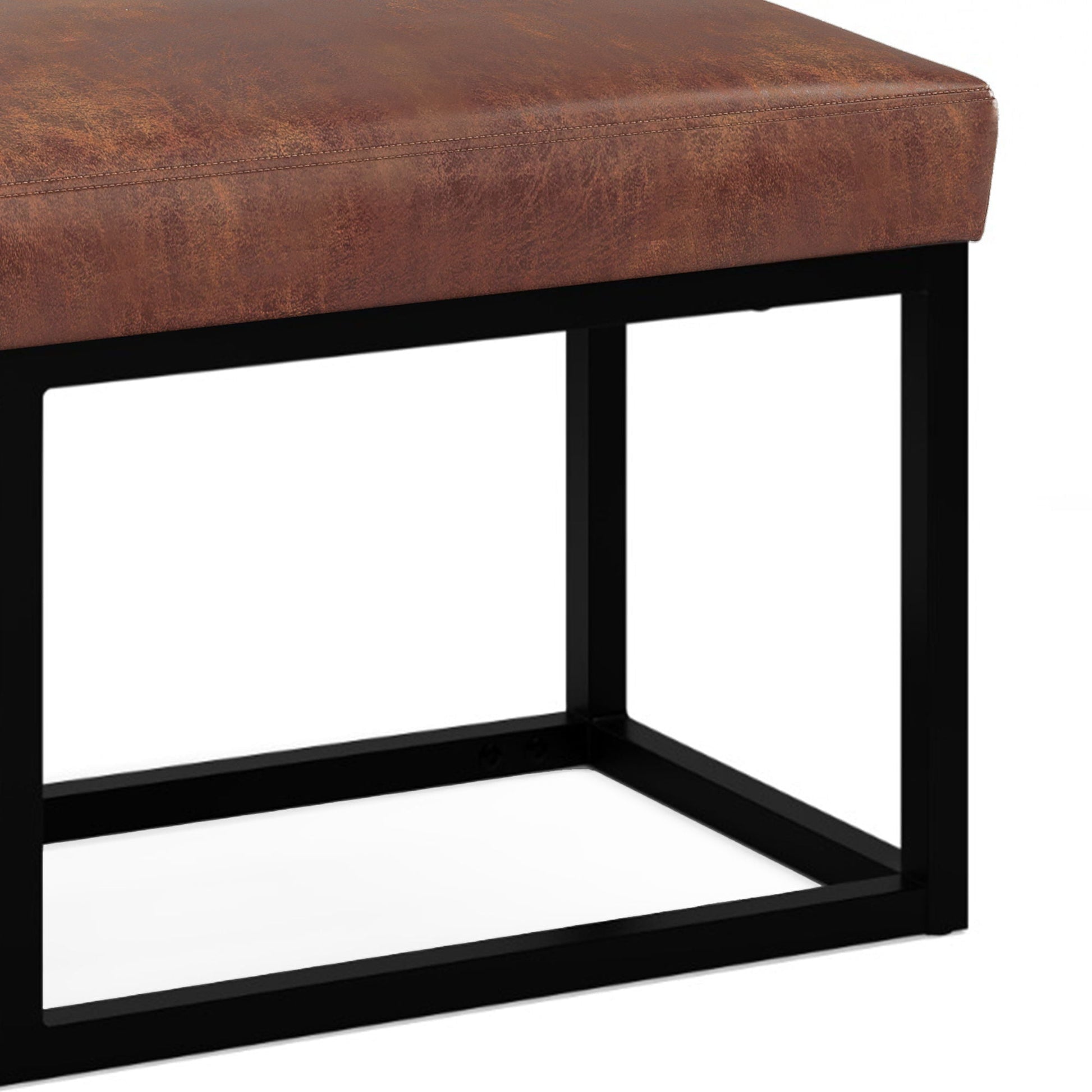 Reynolds - Ottoman Bench - Distressed Saddle Brown Simpli-Home
