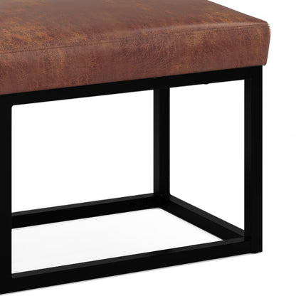 Reynolds - Ottoman Bench - Distressed Saddle Brown Simpli-Home