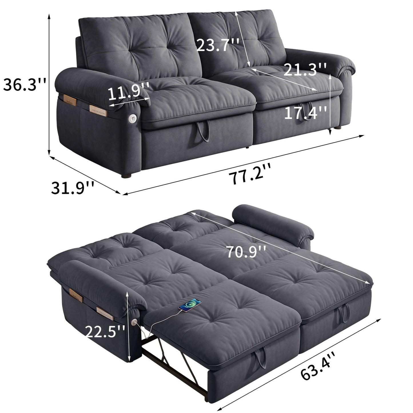 Convertible Cloud Like Sofa Bed Home Essentials