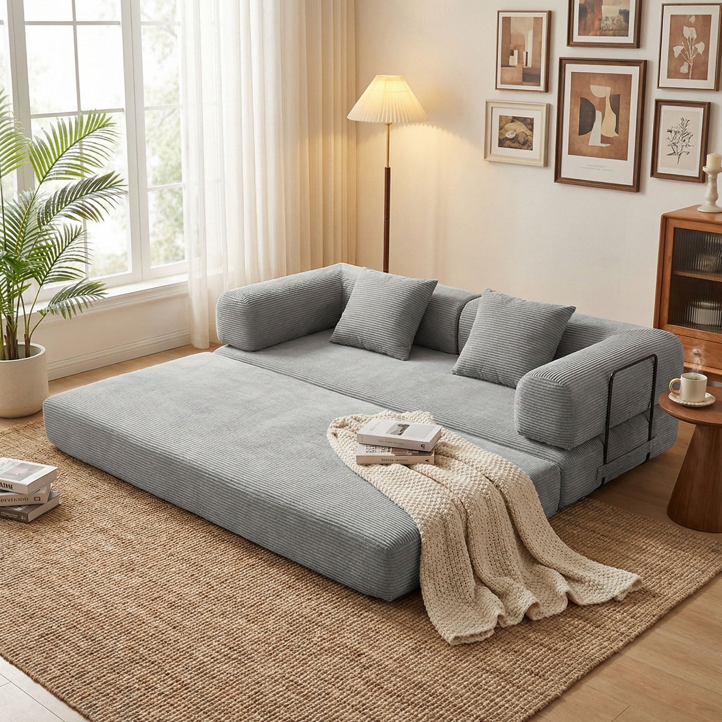 Convertible Sofa Bed With Removable Pillows Home Essentials