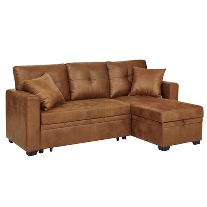 Sectional Sofa With Pull Out Bed, Reversible Chaise Home Essentials