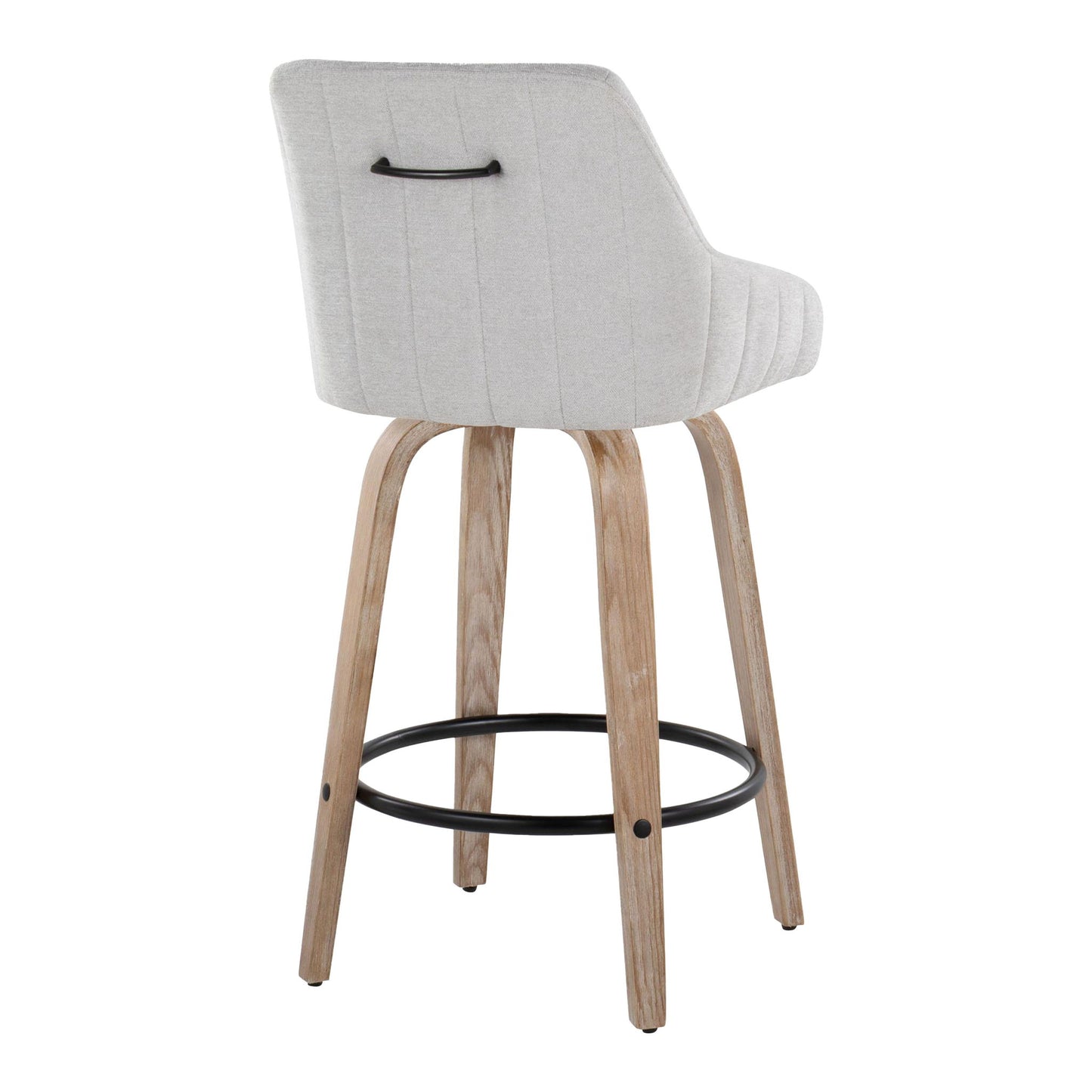 Hannah - Transitional Fixed Height Counter Stool With Swivel With Round Footrest (Set of 2) Lumi Source