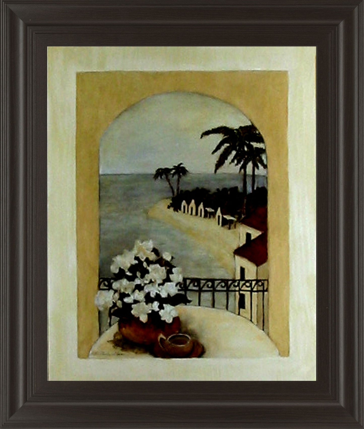 Tropical Moon By Ruane Manning - Framed Print Wall Art - Beige