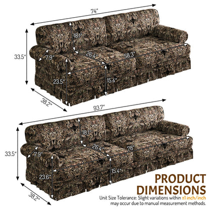 Luxuriously Comfortable Cloud Couch With Elegant Rolled Arms & Pleated Skirt Design Home Essentials