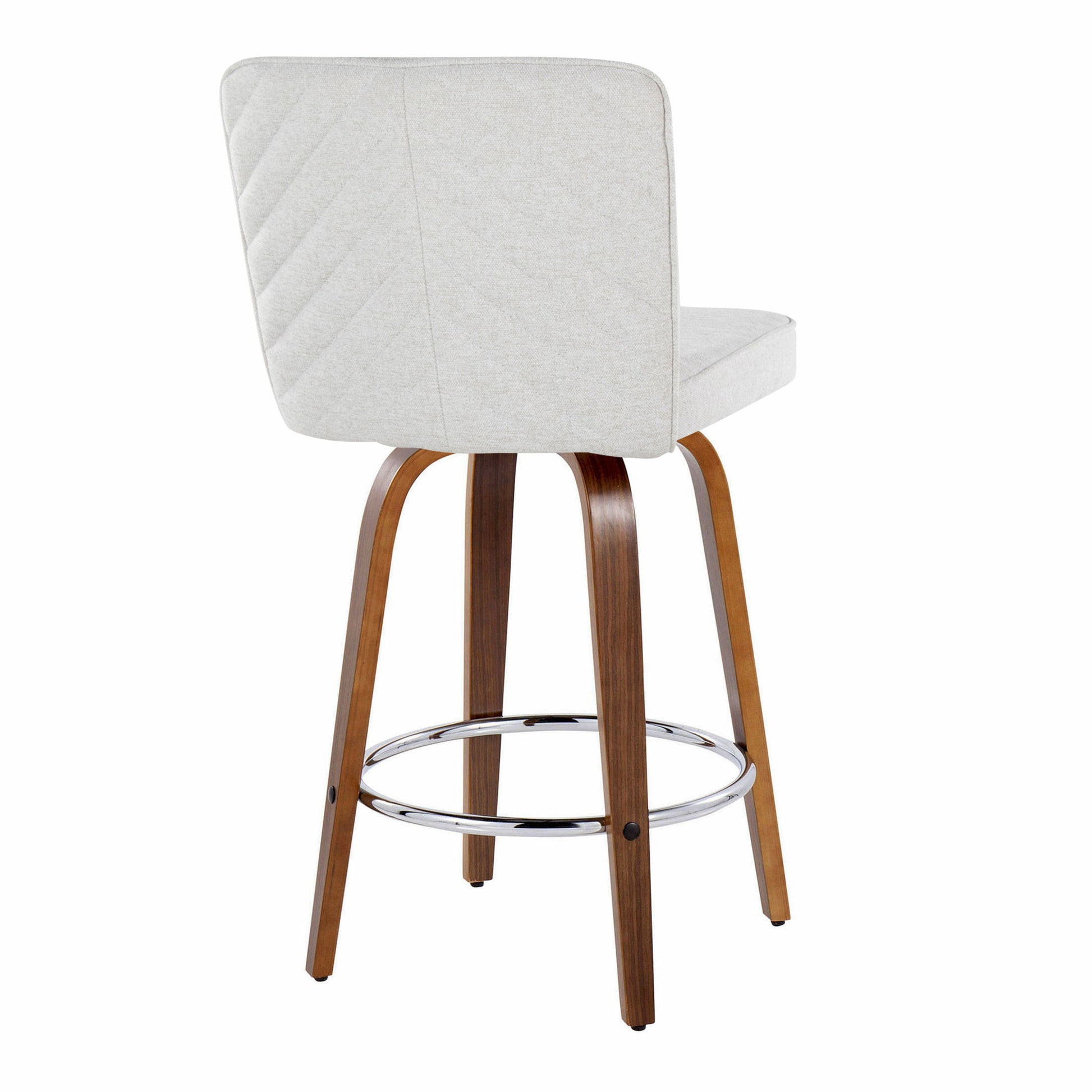 Henry - Contemporary Fixed Height Counter Stool With Swivel With Round Footrest (Set of 2) Lumi Source