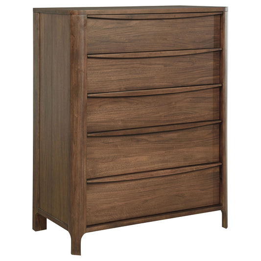 Maderia - 5-Drawer Chest Of Drawers - Walnut Coaster Fine Furniture