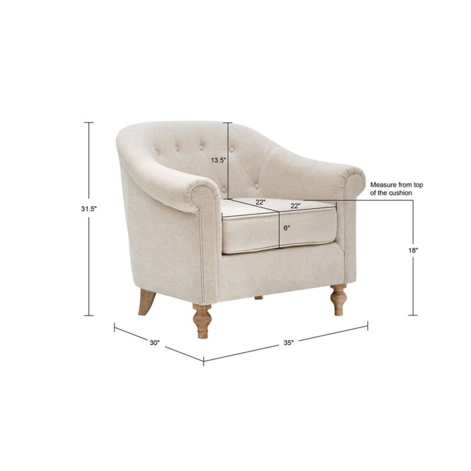 Fayette - Tufted Accent Arm Chair - Cream JLA