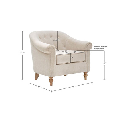 Fayette - Tufted Accent Arm Chair - Cream JLA