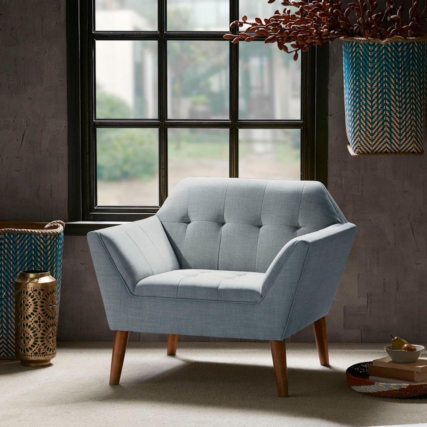 Modern Lounge Chair With Button Tufting JLA