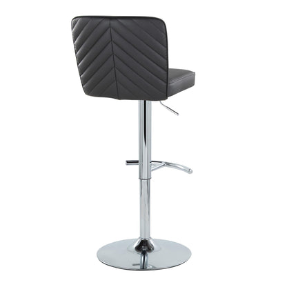 Henry - Contemporary Adjustable Barstool With Swivel & Rounded T Footrest (Set of 2) Lumi Source