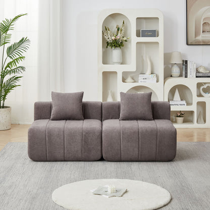 Modular Sectional Sofa With 2 Pillows, Symmetrical Design Home Essentials