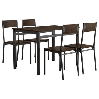 Lana - 5 Piece Rectangular Dining Set - Dark Brown And Black CoasterEveryday