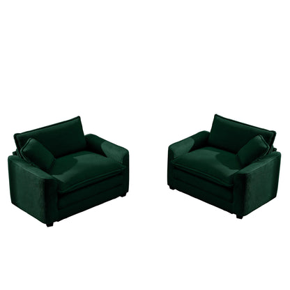 Modern Classic Fabric Single Chair Deep Seat Sofa With Pillow Home Essentials