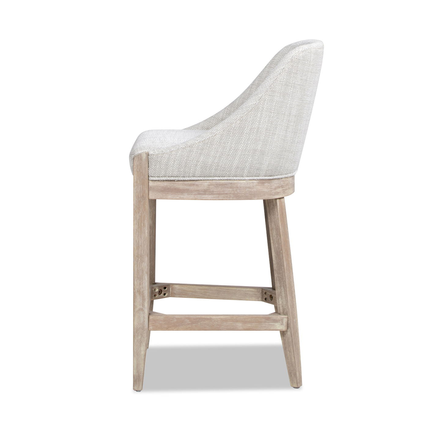 Newport - Coastal Curved Back Upholstered Counter Stool - Two Tone Neutral Gray Jennifer Taylor Home