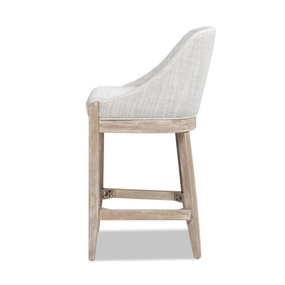 Newport - Coastal Curved Back Upholstered Counter Stool - Two Tone Neutral Gray Jennifer Taylor Home