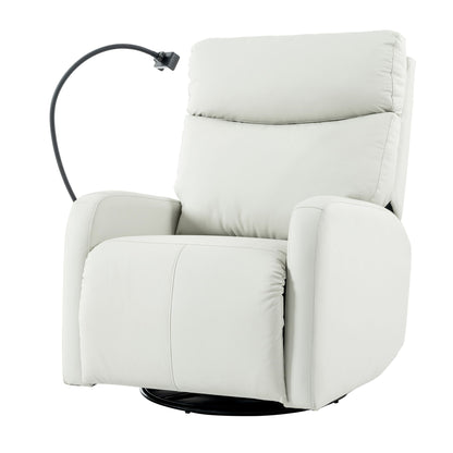 Rocking Recliner Chair, 360 Degree Swivel Nursery Rocking Chair, Glider Chair, Modern Small Rocking Swivel Recliner Chair For Bedroom, Living Room Chair Home Theater Seat, Phone Holder - Light Gray Home Essentials