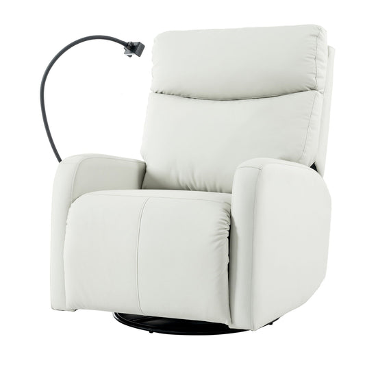 Rocking Recliner Chair, 360 Degree Swivel Nursery Rocking Chair, Glider Chair, Modern Small Rocking Swivel Recliner Chair For Bedroom, Living Room Chair Home Theater Seat, Phone Holder - Light Gray Home Essentials