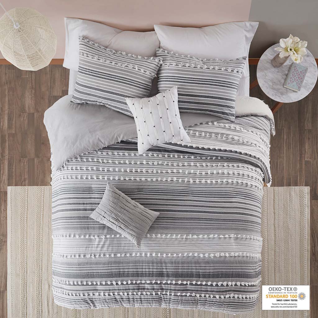 Calum - King Duvet Cover Set - Gray