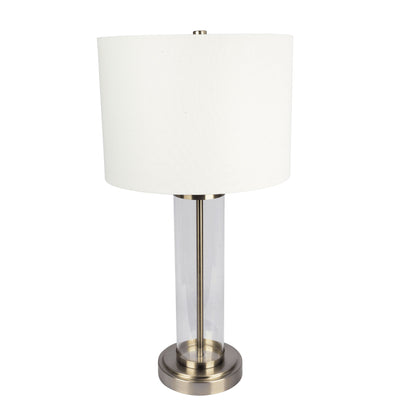 Luna - Table Lamp With On / Off Switch Clear Body Base - Clear / Silver / White Ashcroft Furniture