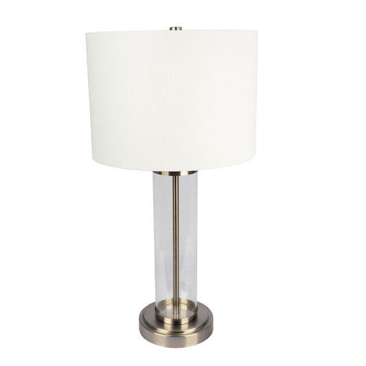 Luna - Table Lamp With On / Off Switch Clear Body Base - Clear / Silver / White Ashcroft Furniture