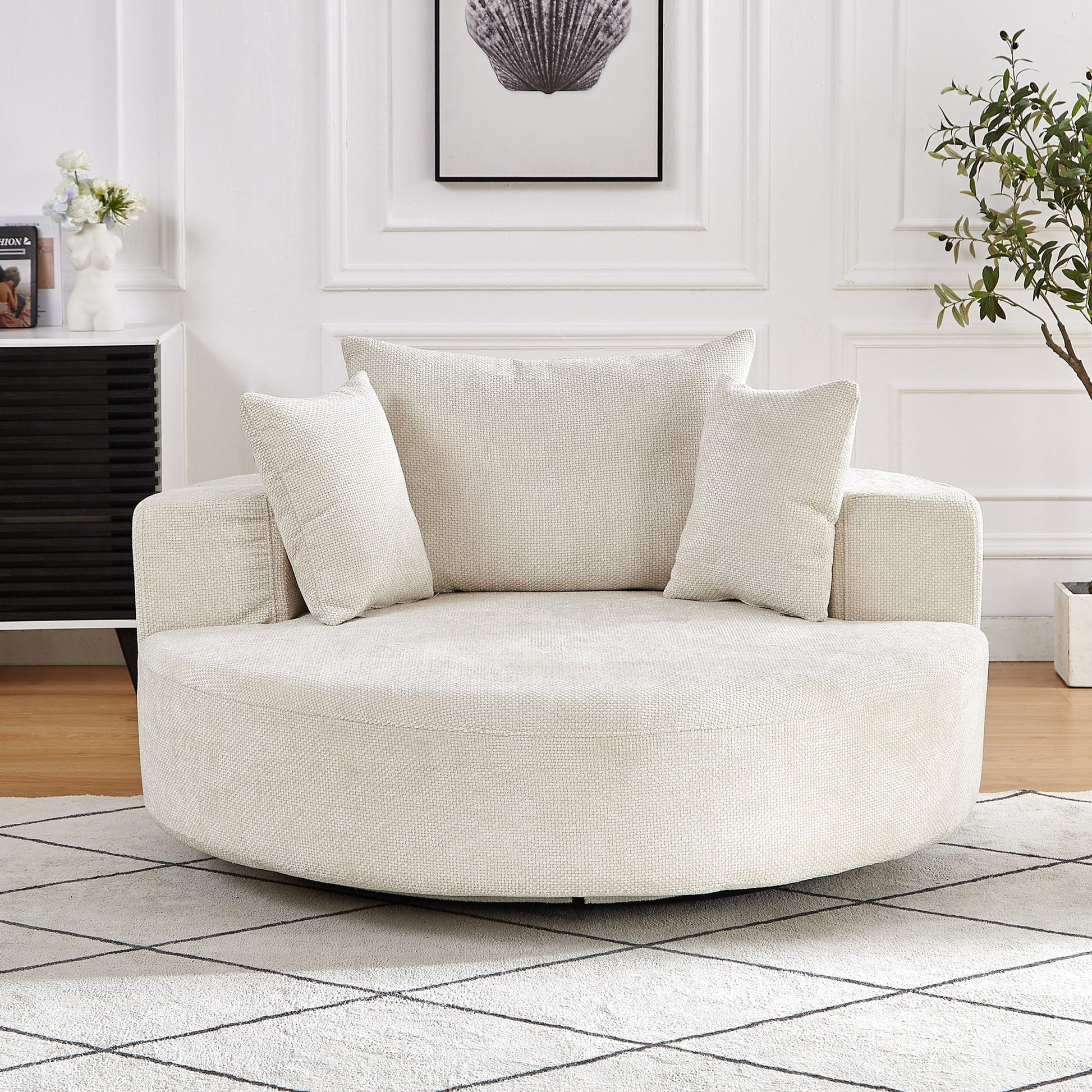 Swivel Chair With Rotating Base For Living Room Home Essentials