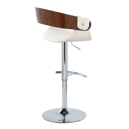 Elisa - Mid Century Modern Adjustable Barstool With Swivel With Rounded T Footrest (Set of 2) Lumi Source
