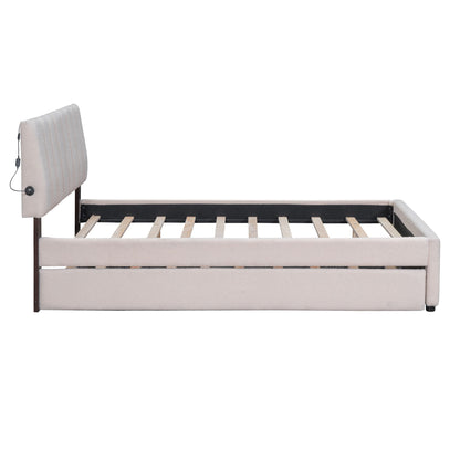 Upholstered Platform Bed With Trundle Halcyon Home