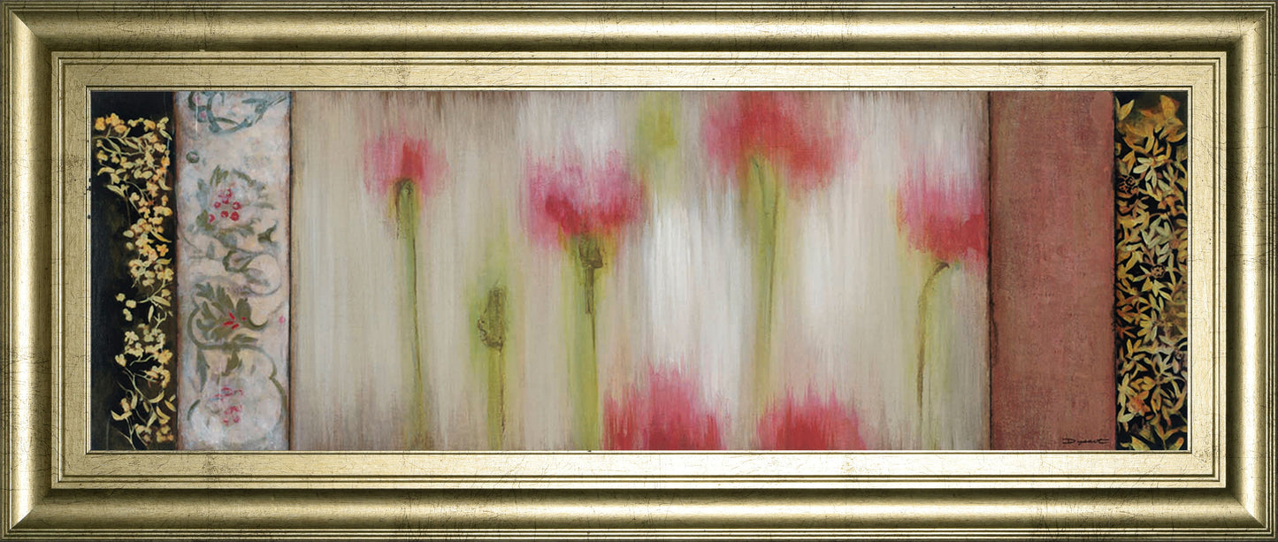 Rain Flower I By Dysart - Framed Print Wall Art - Red