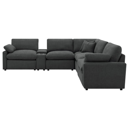 Modular Power Reclining With Lift Top Consoles, 7 Piece Configuration - Dark Gray Furniture Max