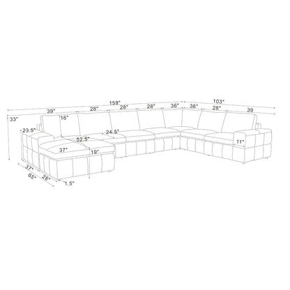 Large Square Arms Modular Sectional Home Essentials