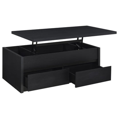 Knapp - Lift Top Cocktail Coffee Table With Dual Drawers - Black Coaster Fine Furniture