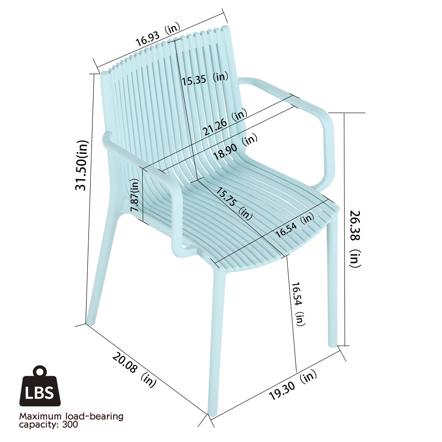 4 Modern Stackable Plastic Armchair Matched With Folding Square Table Home Essentials