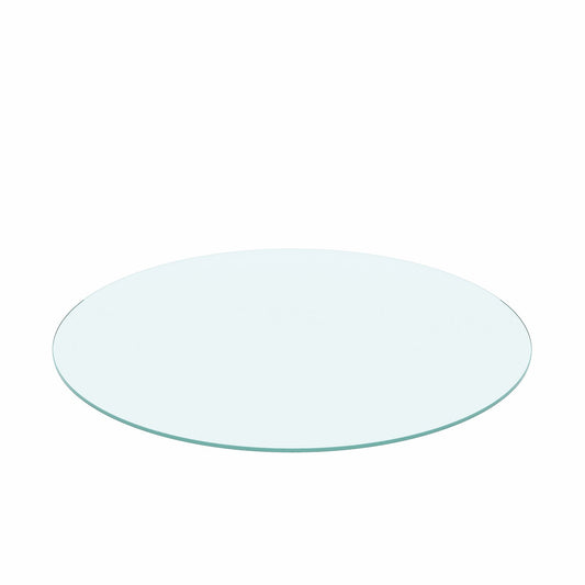 20" Round Tempered Glass Table Top Clear Glass 1 / 4" Thick Flat Polished Edge - Transparent Home Essentials