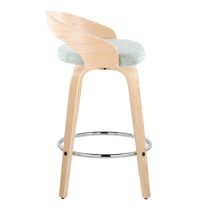 Grotto - Contemporary Fixed Height Counter Stool With Swivel With Round Footrest (Set of 2) Lumi Source